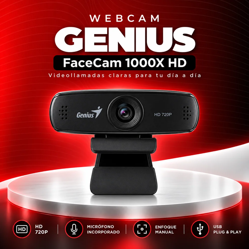 FC1000X-Genius-PcShop Webcam Genius FaceCam 1000X HD - Imagen 1